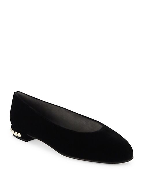 Stuart Weitzman - Chicpearl Velvet Ballet Flats