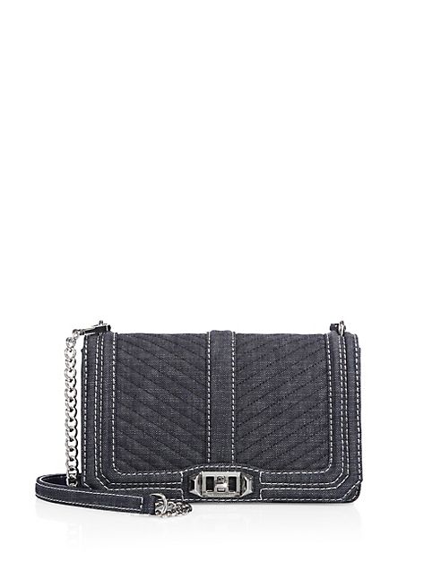 Rebecca Minkoff - Chevron Quilted Denim Love Crossbody Bag