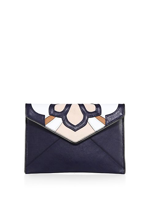 Rebecca Minkoff - Floral Patchwork Leo Leather Clutch