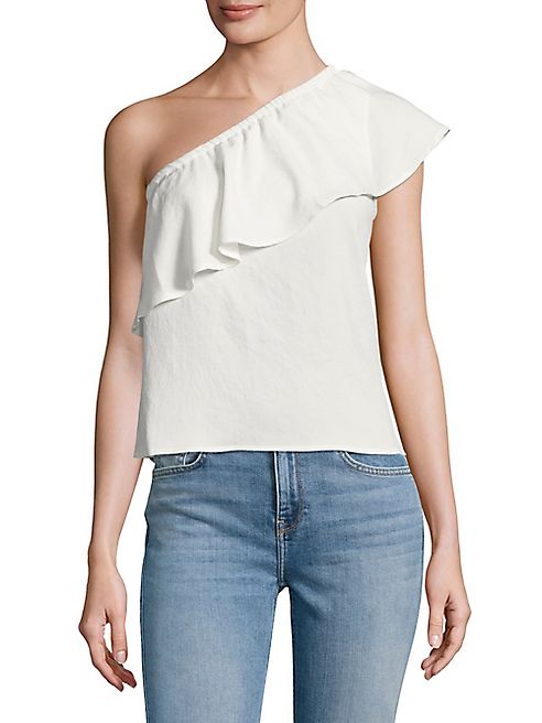 7 For All Mankind - Ruffled One-Shoulder Top