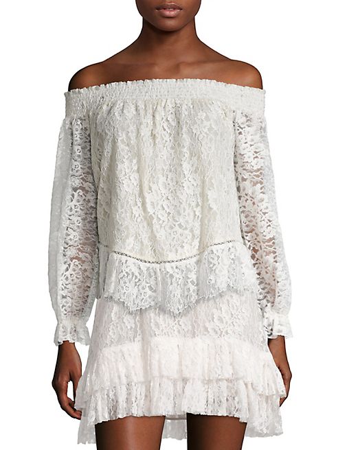 LOVESHACKFANCY - Lace Off-The-Shoulder Top