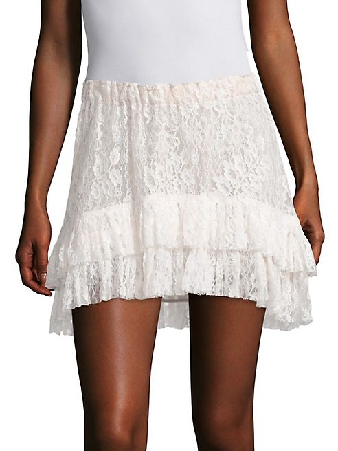 LOVESHACKFANCY - Kara Tiered Lace Skirt