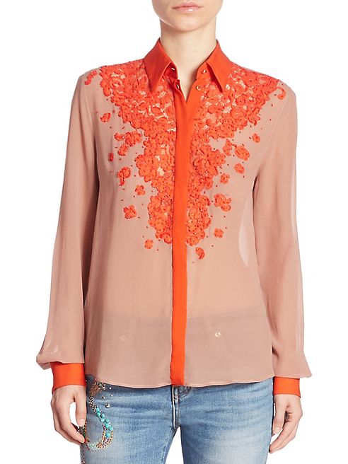 Roberto Cavalli - Long Sleeve Floral Blouse