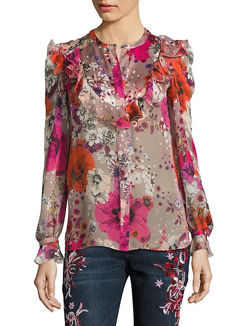 Roberto Cavalli - Silk Floral-Print Blouse