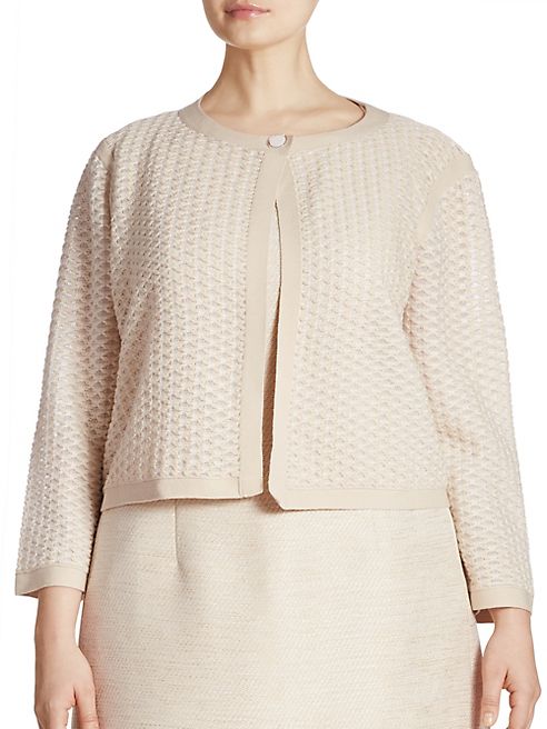 Lafayette 148 New York, Plus Size - Honeycomb Knit Shrug