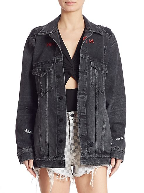 Alexander Wang - Denim Daze No After Party Embroidered Jacket