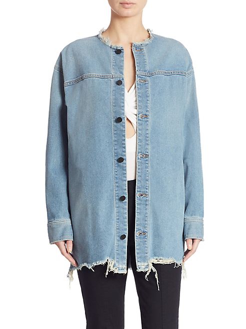 Alexander Wang - Denim Breeze Collarless Barn Coat