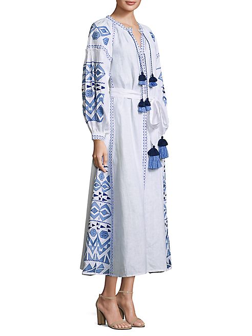 March 11 - Embroidered Linen Maxi Dress