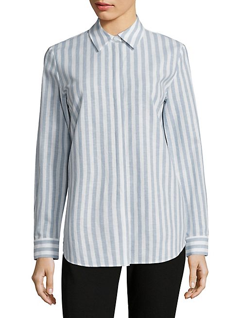 Lafayette 148 New York - Brody Striped Cotton & Linen Blouse