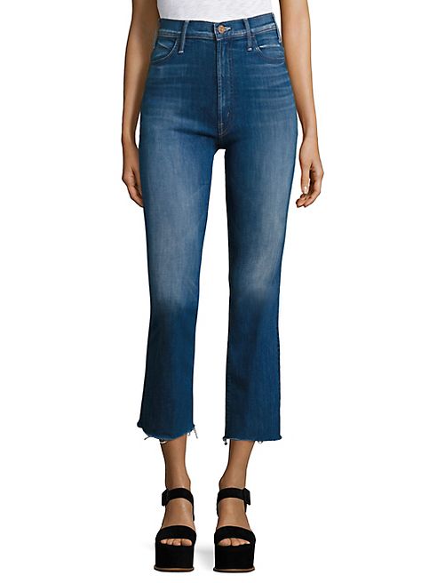 MOTHER - The Hustler High-Rise Frayed Cropped Flared Jeans