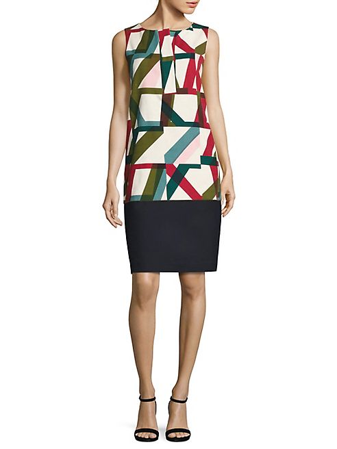 Lafayette 148 New York - Abstract Geo-Print Shift Dress