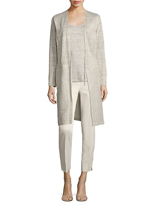 Lafayette 148 New York - Chain Trim Linen Cardigan