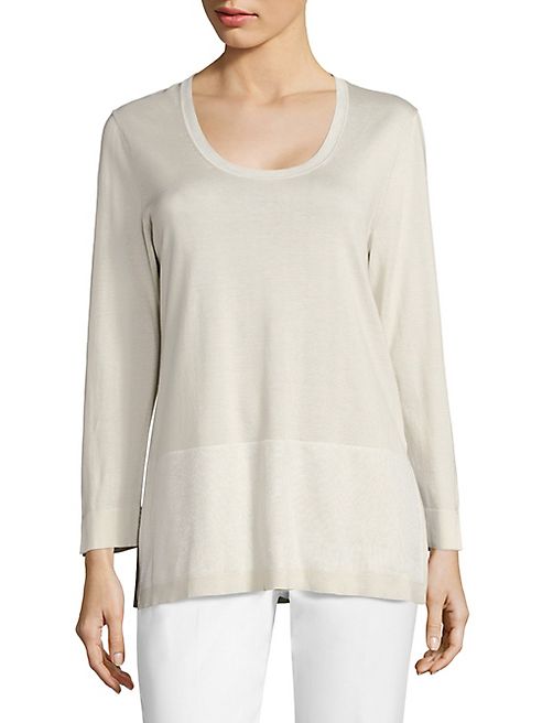 Lafayette 148 New York - Slit Scoopneck Sweater