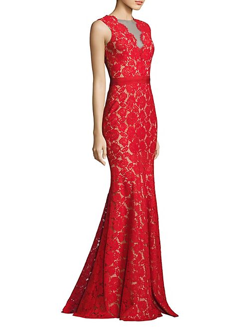 Theia - Floral Lace Mermaid Gown