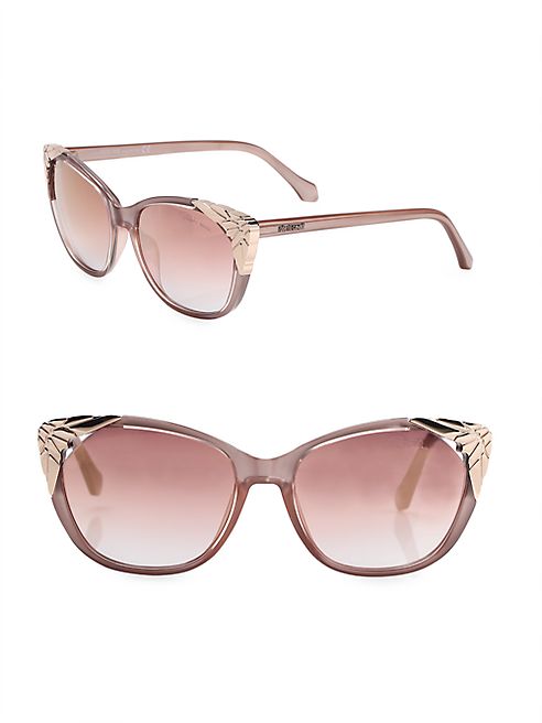 Roberto Cavalli - 56MM Metal-Cap Mirrored Cat Eye Sunglasses