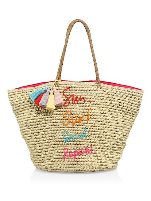 Rebecca Minkoff - Embroidered Straw Tote