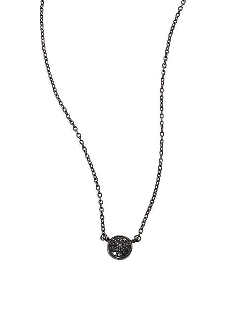 Astley Clarke - Black & Black Mini Icon Diamond Pendant Necklace