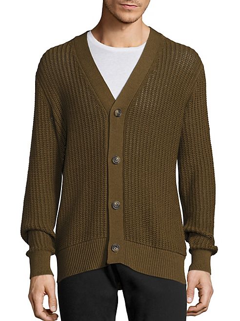 Vince - Lattice Stitch Cotton Cardigan