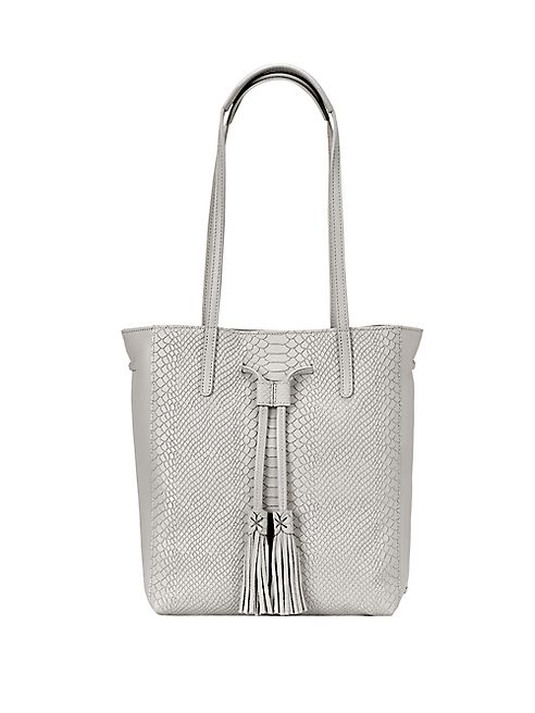 GiGi New York - Hannah Python-Embossed Leather Tote