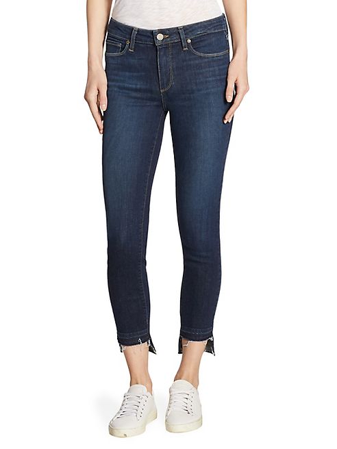 PAIGE - Hoxton High-Rise Step Hem Cropped Skinny Jeans