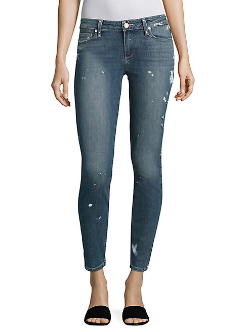 PAIGE - Verdugo Paint Splatter Ankle Skinny Jeans