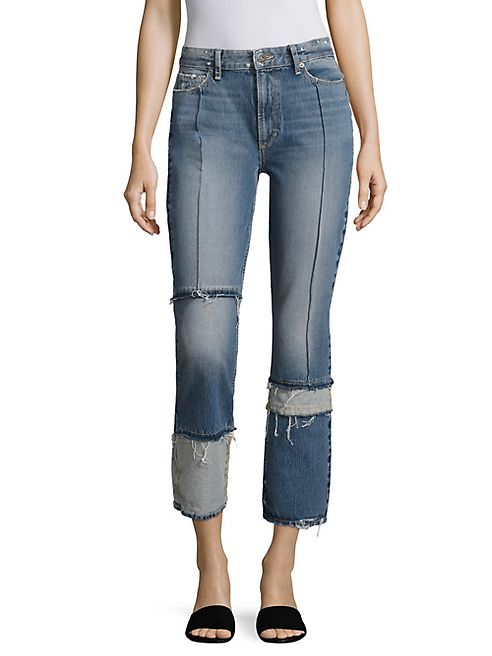 PAIGE - Sarah Patchwork Straight-Leg Jeans