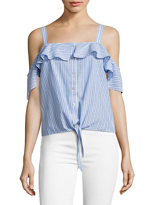 PAIGE - Torie Striped Off-the-Shoulder Top