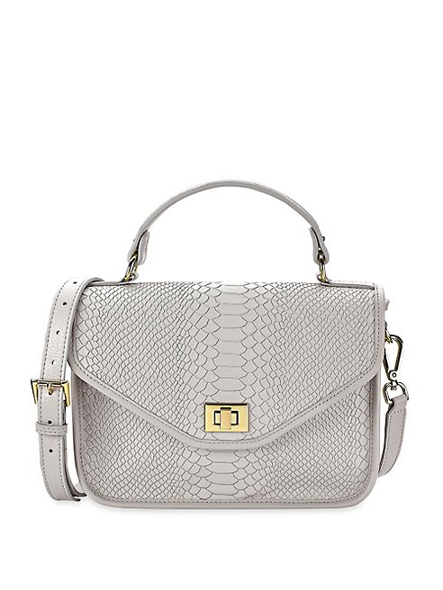 GiGi New York - Courtney Python-Embossed Leather Top Handle Satchel