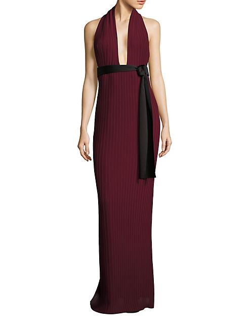 Solace London - Laryn Pleated Halter Gown