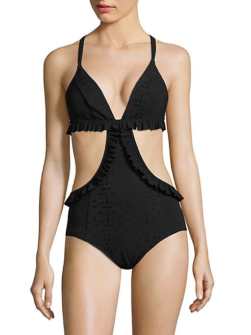 Jonathan Simkhai - Ruffled Cutout One-Piece Swimsuit