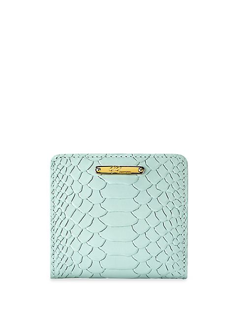 GiGi New York - Mini Python-Embossed Leather Bi-Fold Wallet