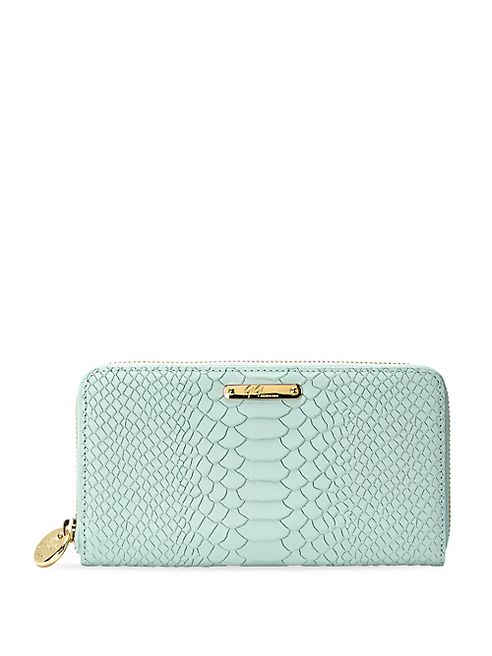 GiGi New York - Large Python-Embossed Leather Zip-Around Wallet