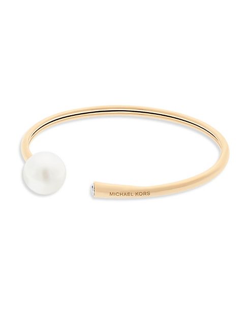 Michael Kors - Classic Modern Faux Pearl Flexi Bangle/Goldtone