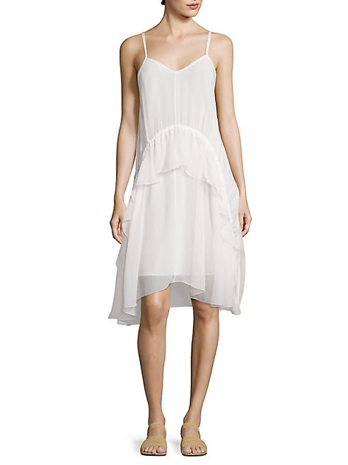 Elizabeth and James - Cynthia V-Neck Ruffled Dress