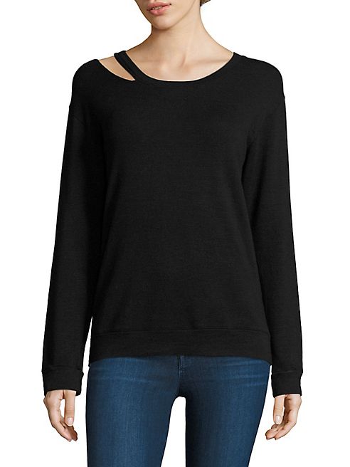 MONROW - Slash Cutout Sweatshirt