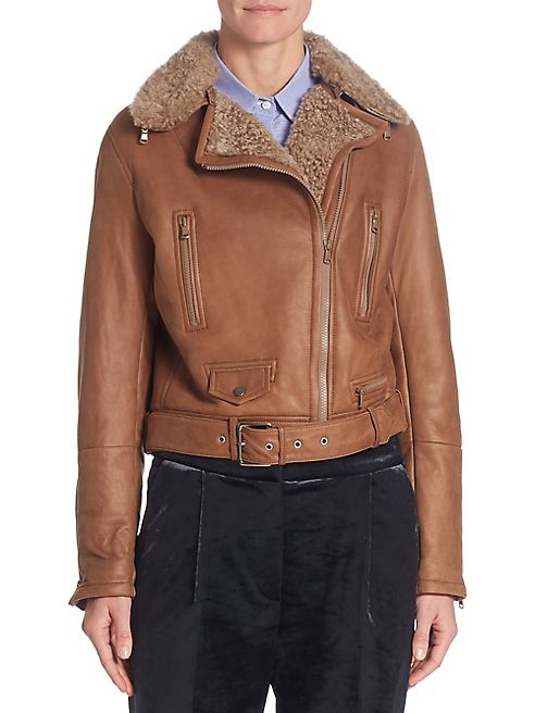 Brunello Cucinelli - Shearling Leather Moto Jacket