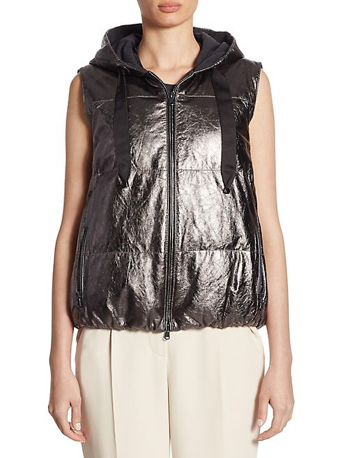 Brunello Cucinelli - Leather Puffer Vest