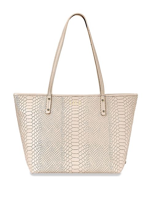 GiGi New York - Personalized Taylor Mini Python-Embossed Leather Tote