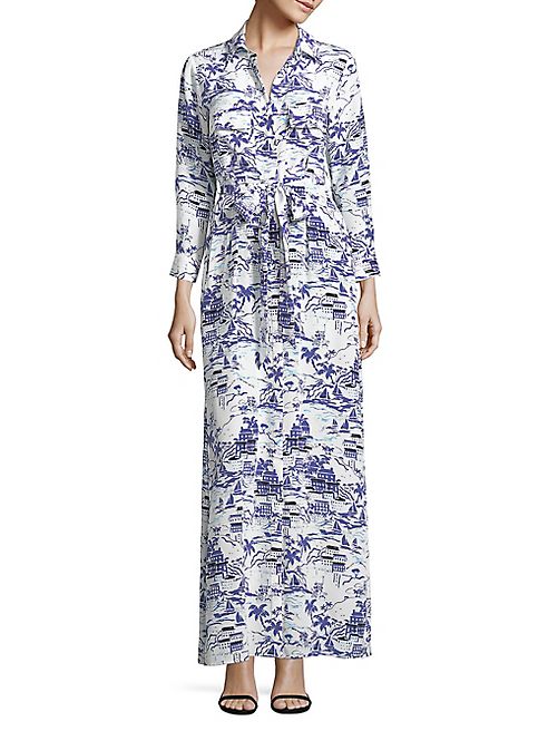 L'AGENCE - Cameron Printed Silk Shirtdress