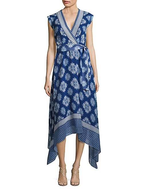 Shoshanna - Catrina Asymmetric Print Wrap Dress