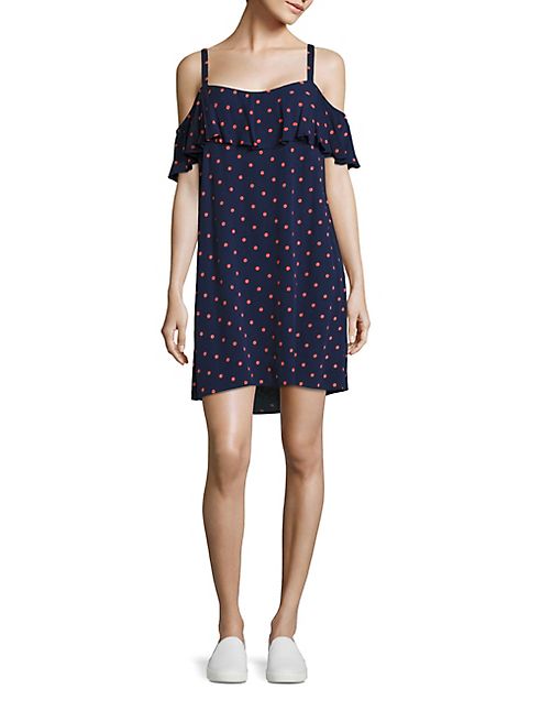 Splendid - Polka Dot Cold-Shoulder Dress