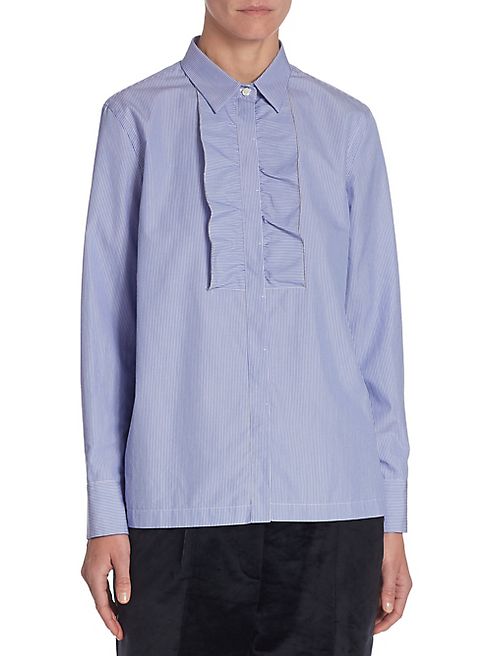 Brunello Cucinelli - Striped Ruffle Blouse