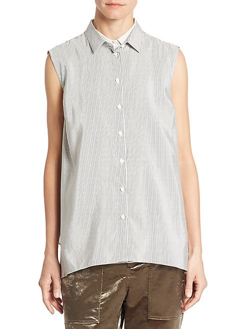 Brunello Cucinelli - Silk Button Front Top