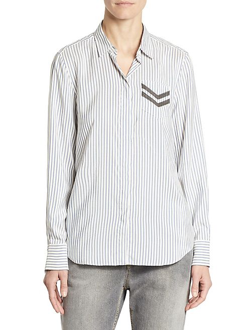 Brunello Cucinelli - Silk Striped Blouse