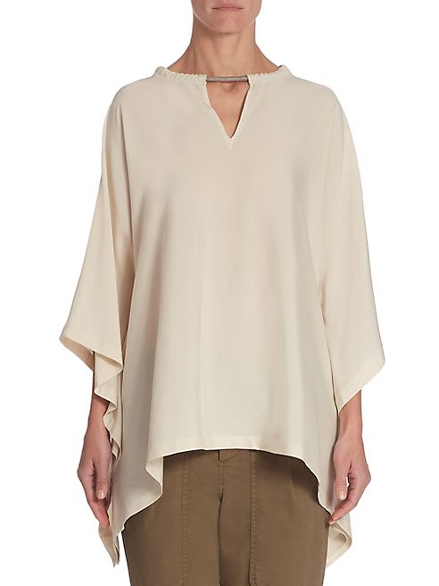 Brunello Cucinelli - Silk Poncho Top