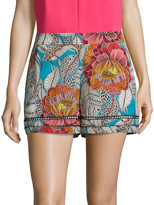 Trina Turk - Bubbly Floral-Print Silk Shorts