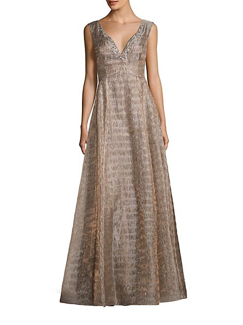 Aidan Mattox - Metallic Ball Gown