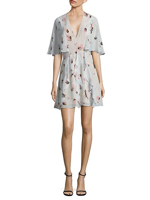 BCBGMAXAZRIA - Silk Cape Dress