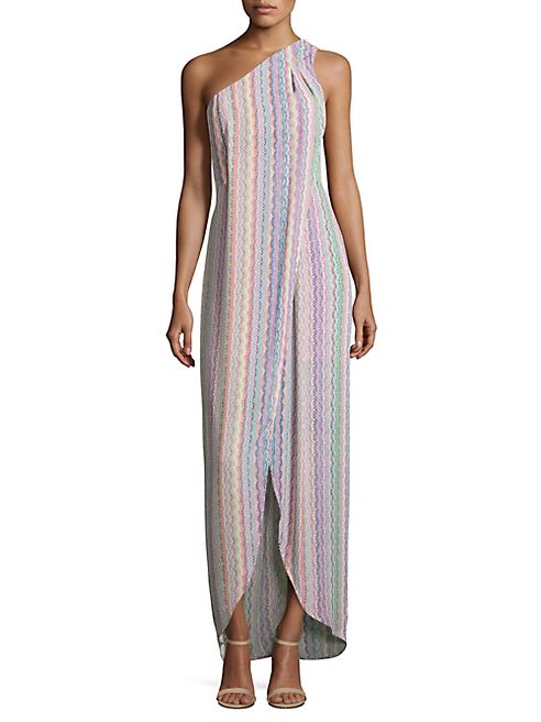 BCBGMAXAZRIA - Dries Printed One-Shoulder Gown