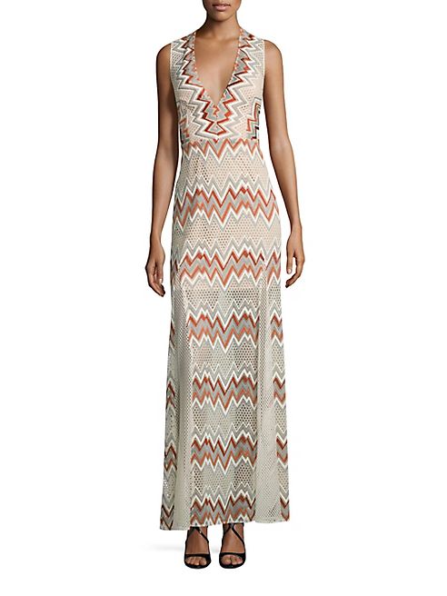 BCBGMAXAZRIA - Chevron Printed Gown